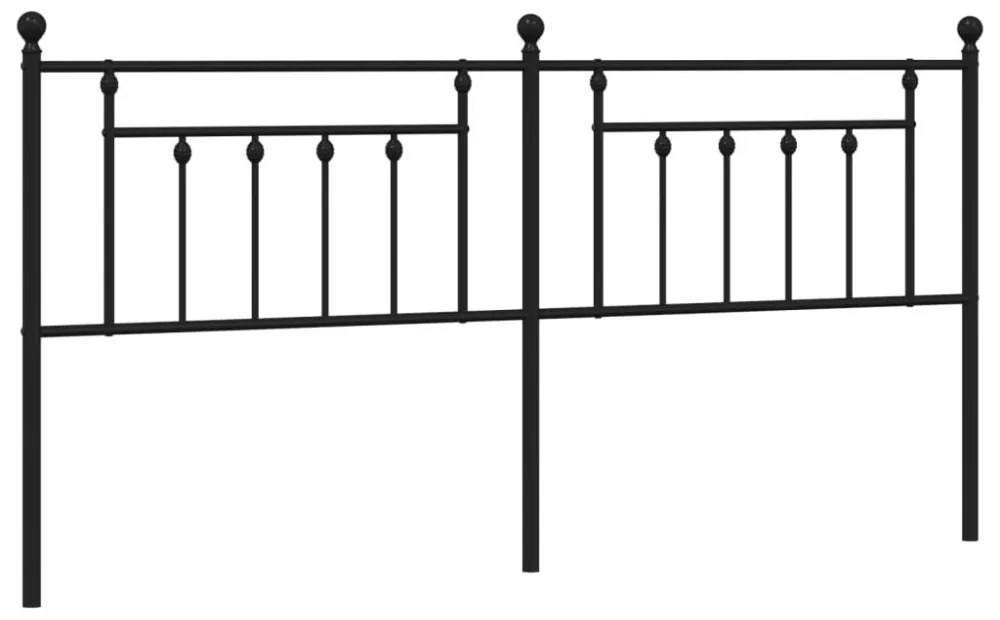 fekete fém fejtámla 200 cm