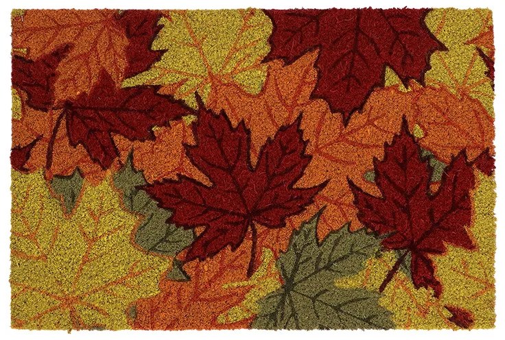 Őszi levél mintás kókuszrost lábtörlő, 60 x 40 cm
