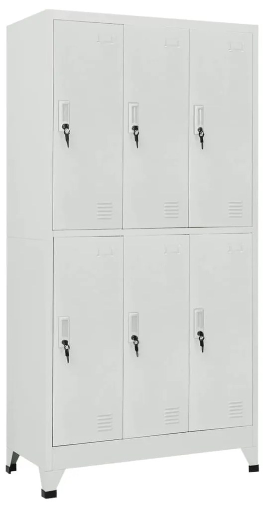 vidaXL acél öltözőszekrény 6 rekesszel 90 x 45 x 180 cm