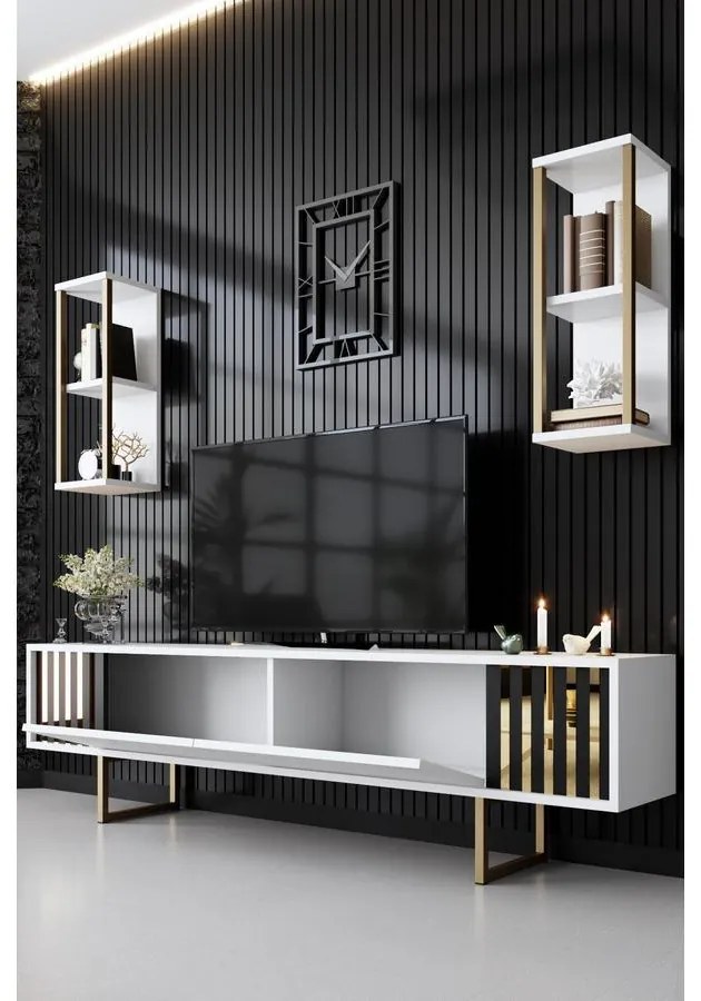 TV szekrény Gold Line - White, Black