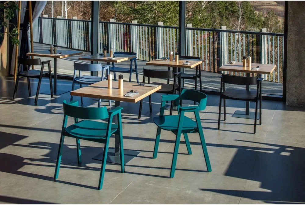 Petróleum színű tölgyfa karfás étkezőszék Flip – Gazzda