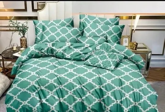 Ágyneműszett 200x220 Pamut Szatén Zöld 4 részes