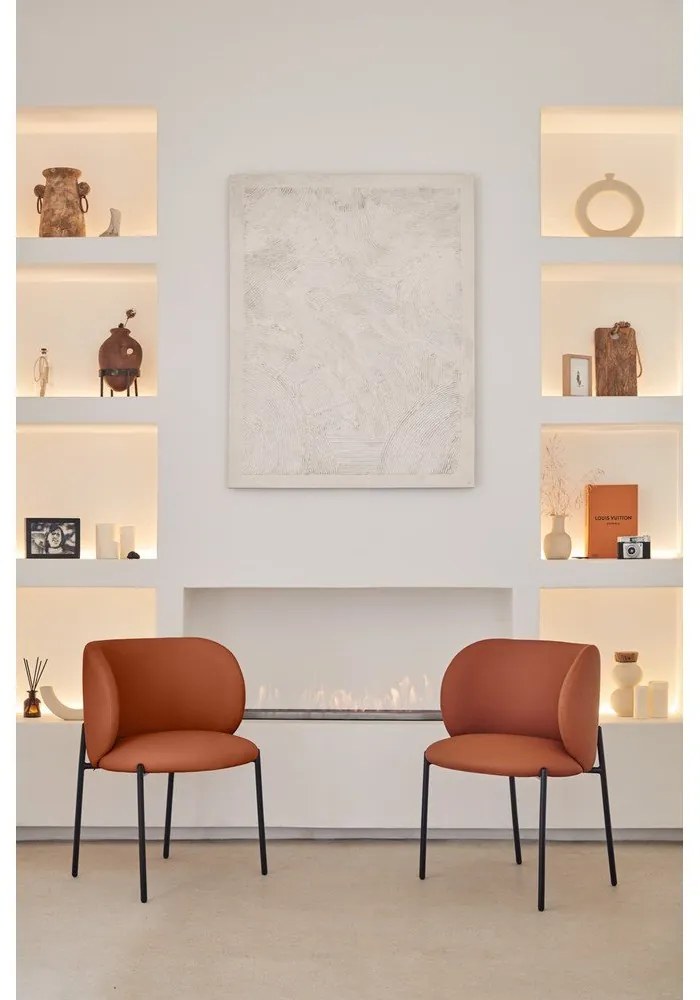 Narancssárga kárpitozott étkezőfotel szett 2 db-os Mogi – Teulat