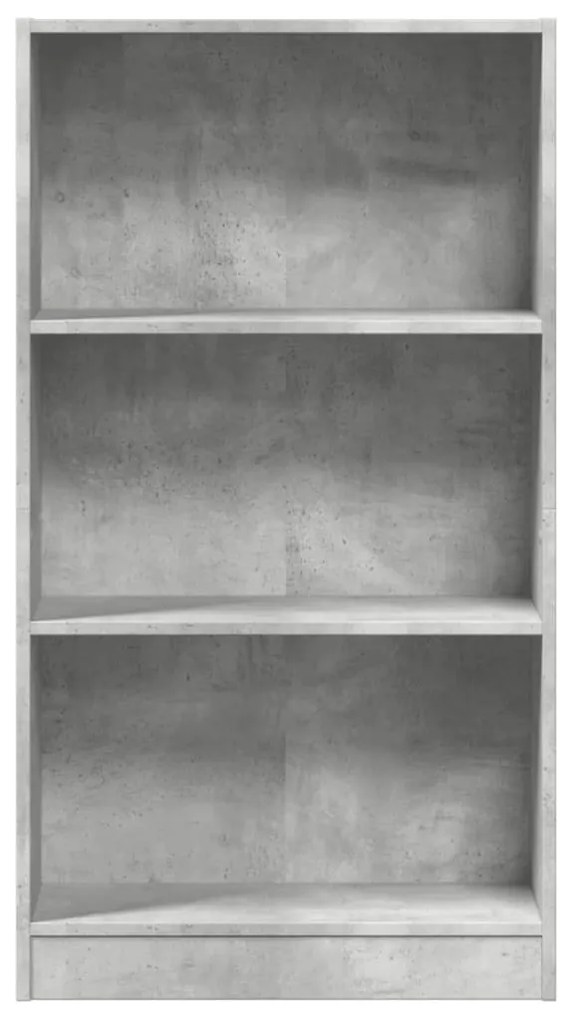 betonszürke szerelt fa könyvespolc 60 x 24 x 109 cm