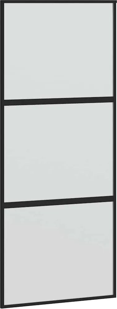 vidaXL fekete edzett üveg és alumínium tolóajtó 90 x 205 cm