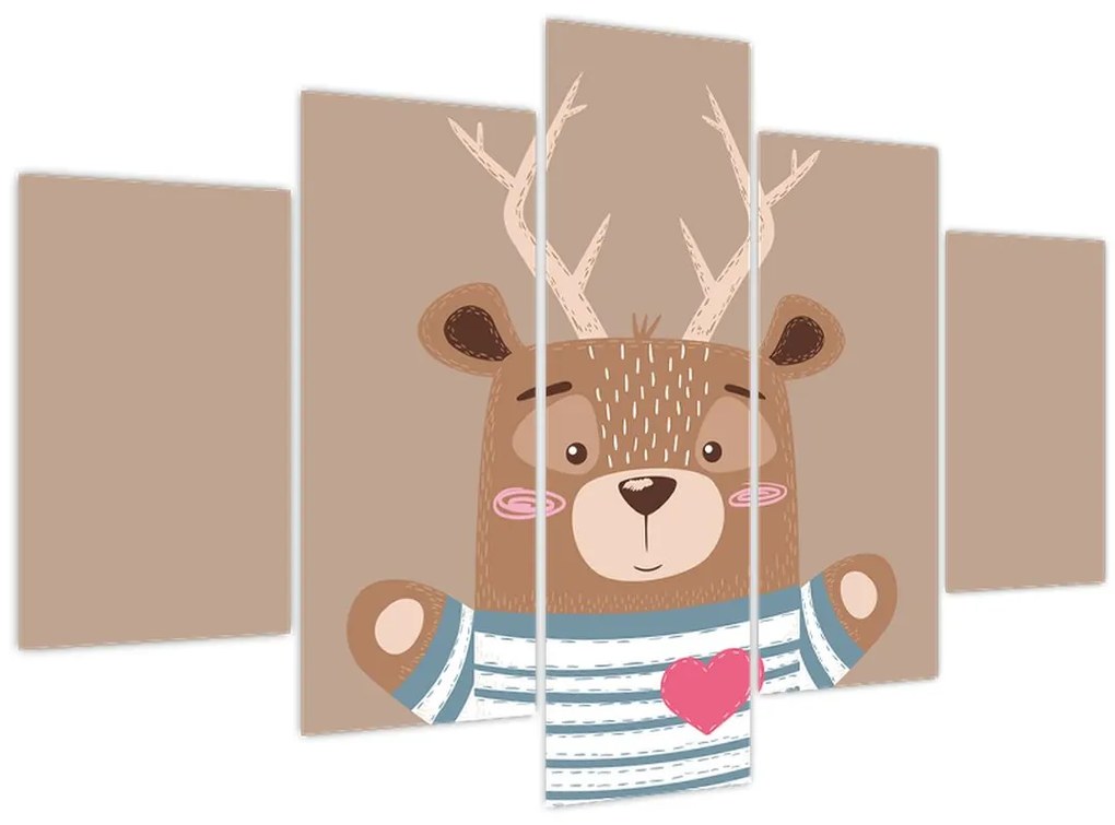 Kép - Szarvas csíkos ingben (150x105 cm)