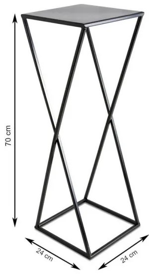 Virágállvány 70x24 cm fekete színben