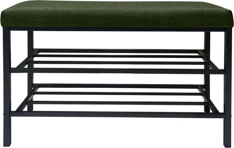 Lotus fém cipőtároló pad, zöld, 30 cm