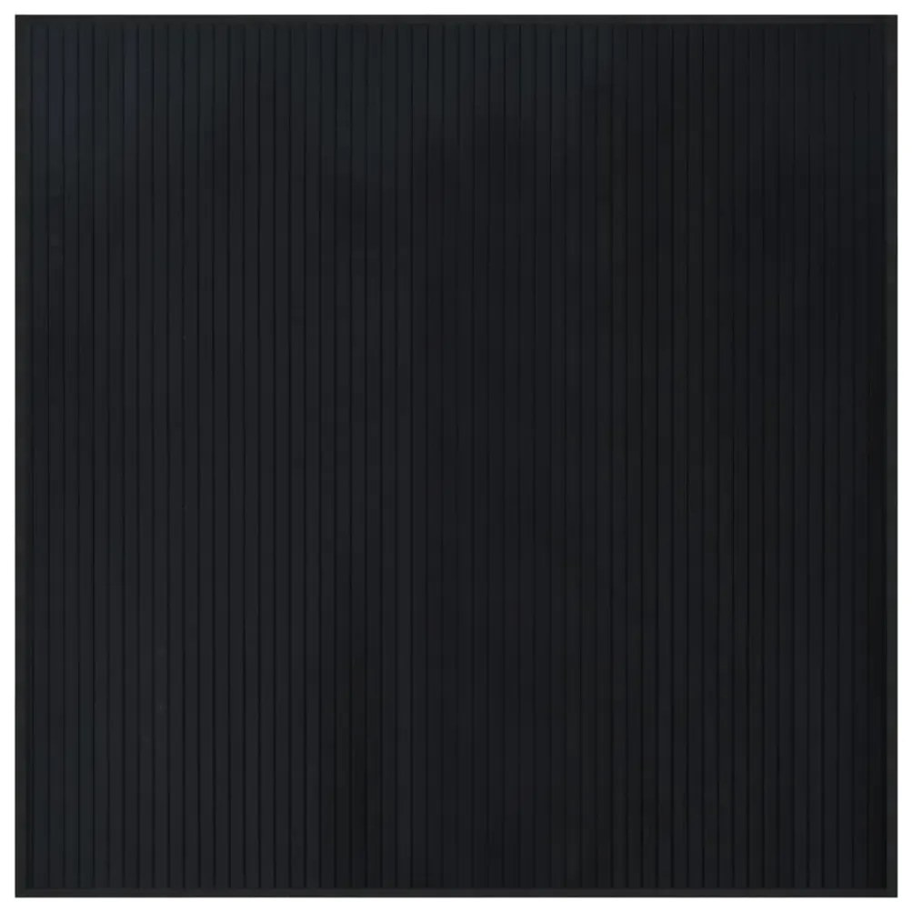 fekete bambusz négyzet alakú szőnyeg 100 x 100 cm