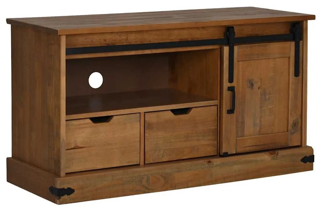 HALDEN tömör fa TV szekrény tolóajtóval 110x40x60 cm