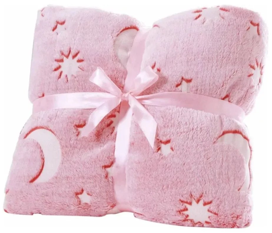 Sötétben világító takaró ujjal és kapucnival - Rózsaszín