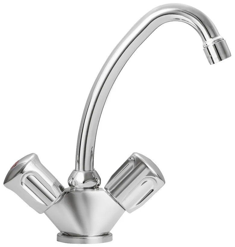 MOFÉM Eurosztár bojler mosdó csaptelep, alsó bekötésű, kétfogantyús