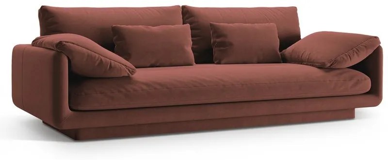 Rózsaszín bársony kanapé 220 cm Torino – Micadoni