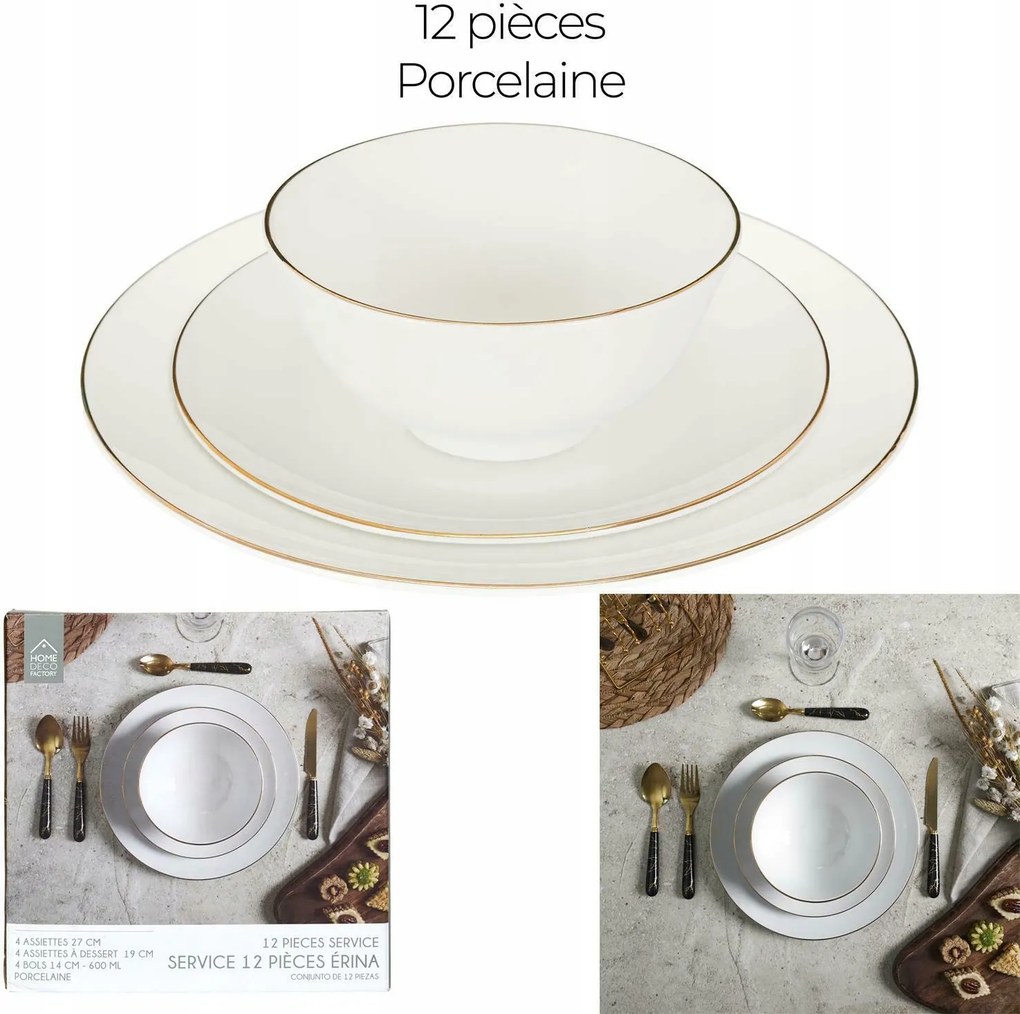 Erina étkészlet 12 részes, fehér