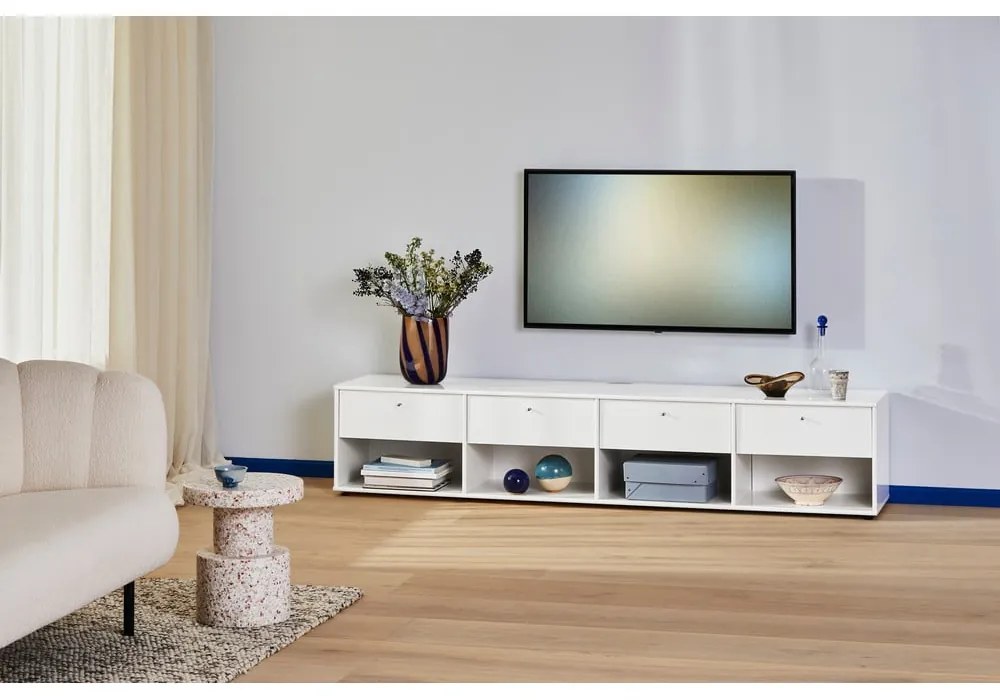 Fehér TV-állvány 214x45 cm Mistral – Hammel Furniture