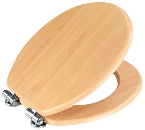 WENKO 22979100-WC ülőke Natúr bükk 35,5x42,5 cm barna/ezüst