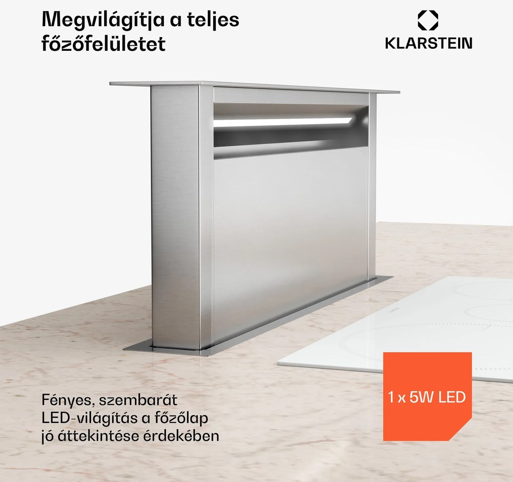 Klarstein Royal Flush Eco páraelszívó, Kihúzható, 714 m³/h, Boost, Touch control, EEK A++