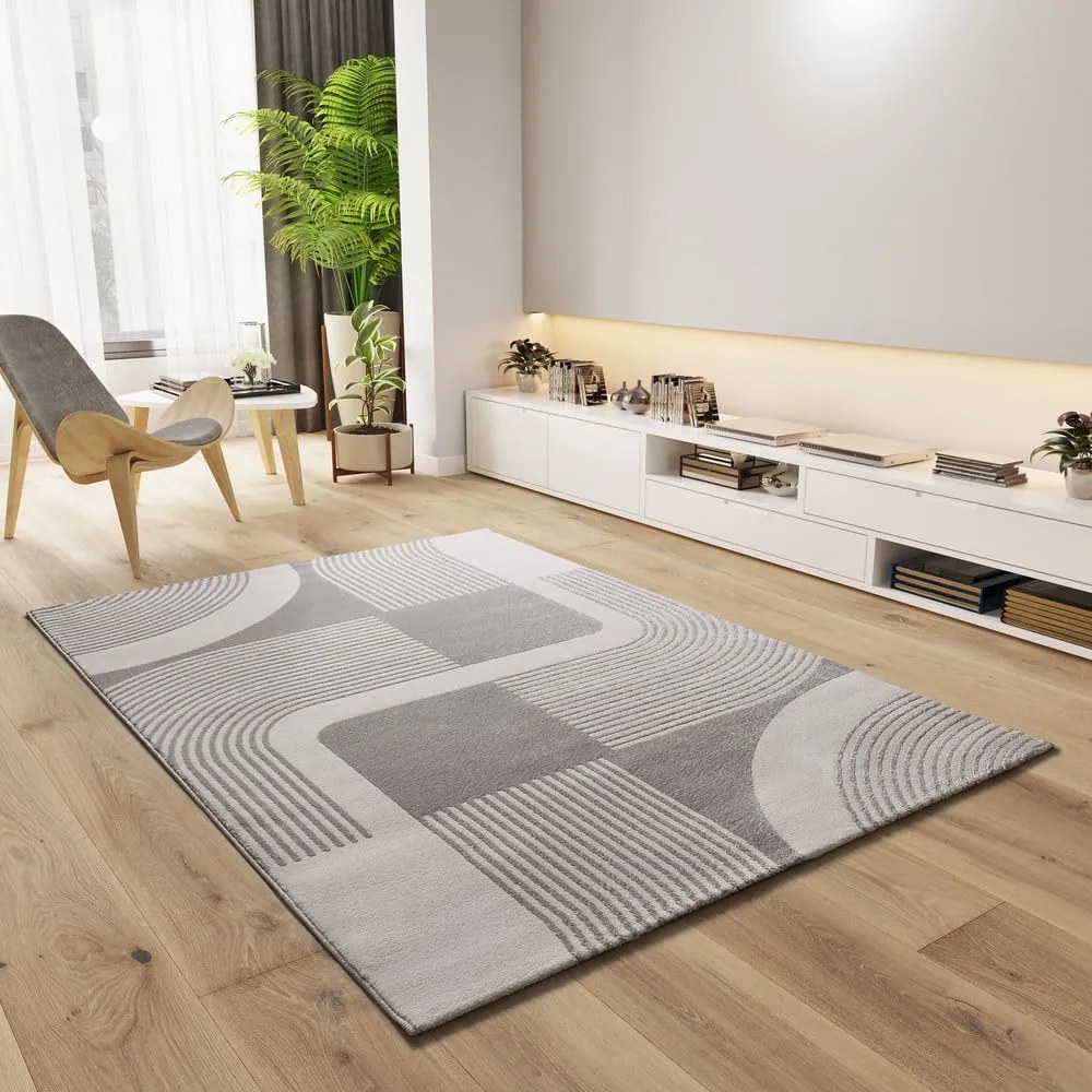 Világosszürke-elefántcsont színű szőnyeg 200x290 cm Flora – Universal