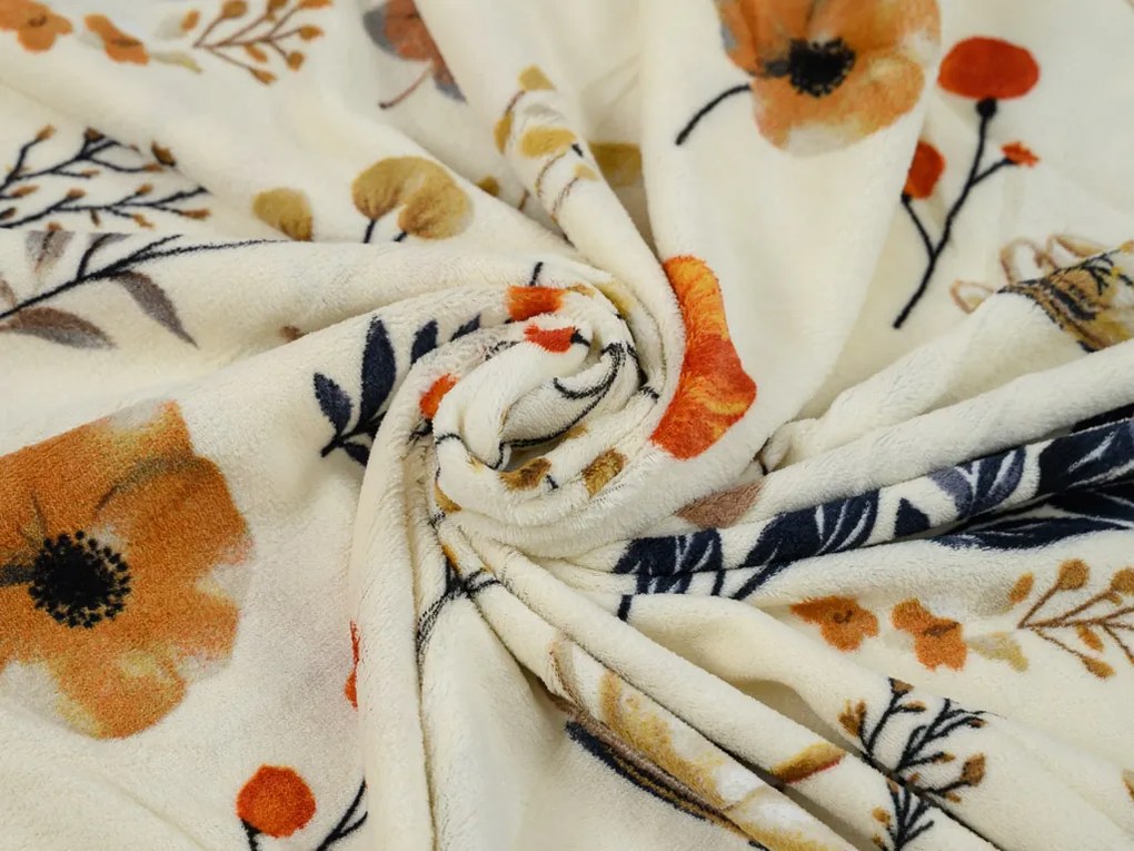 Mikroplüss ágyneműhuzat PAPAVA krémszínű Ágyneműhuzat mérete: 2 db 70 x 90 cm | 200 x 220 cm