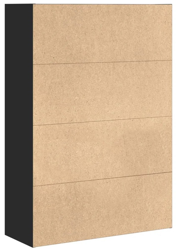 fekete szerelt fa könyvespolc 80 x 30 x 114 cm