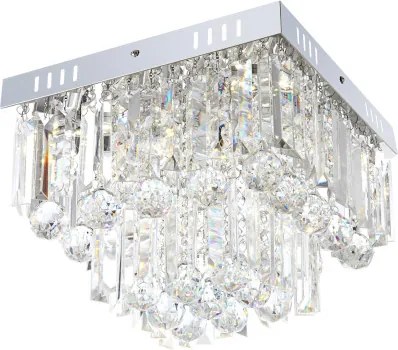 Globo 68594-6A Mennyezeti króm, akril , LxBxH:320x320x240, tartozék: 6xLED 3W 9,6V, 6X250lm, 4000K