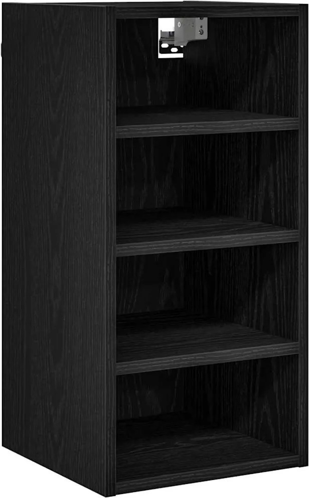 vidaXL Függő szekrény polcokkal Musta tammi 30 x 29,5 x 60 cm Faanyag