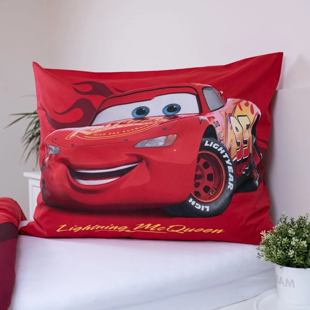 Piros egyszemélyes pamut gyerek ágyneműhuzat 140x200 cm Cars "Legend" – Jerry Fabrics