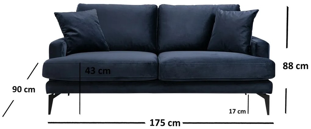 Papira 2 Navy Blue kanapé
