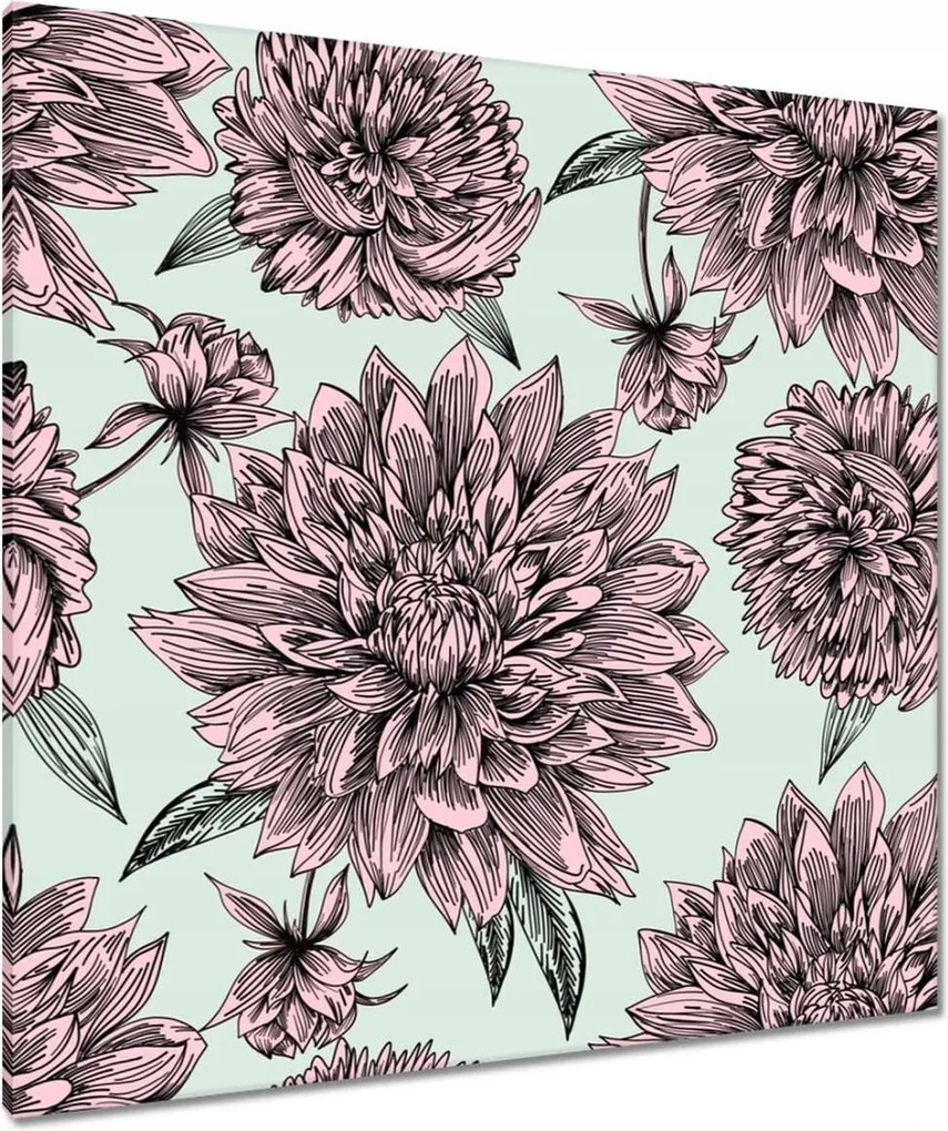 Vászonkép 90x90 Púderrózsaszín Virág