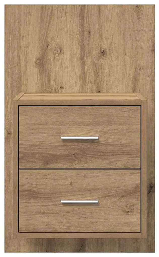 vidaXL Fali éjjeli szekrény 2 pcs Artisan tölgy 48,5 x 32,5 x 80 cm