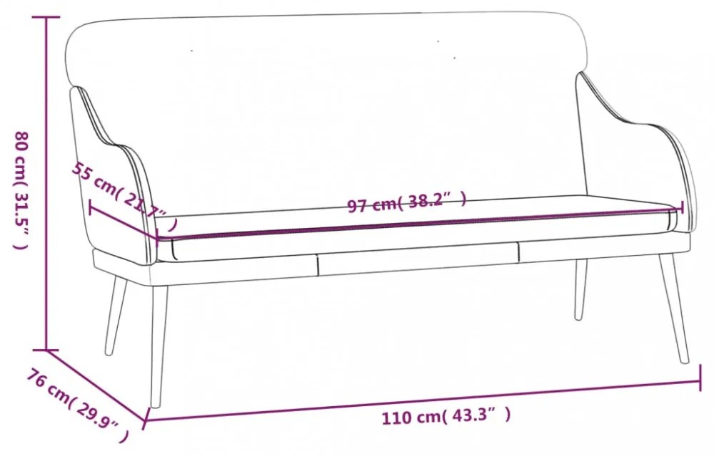 vidaXL krémszínű műbőr pad 110 x 76 x 80 cm