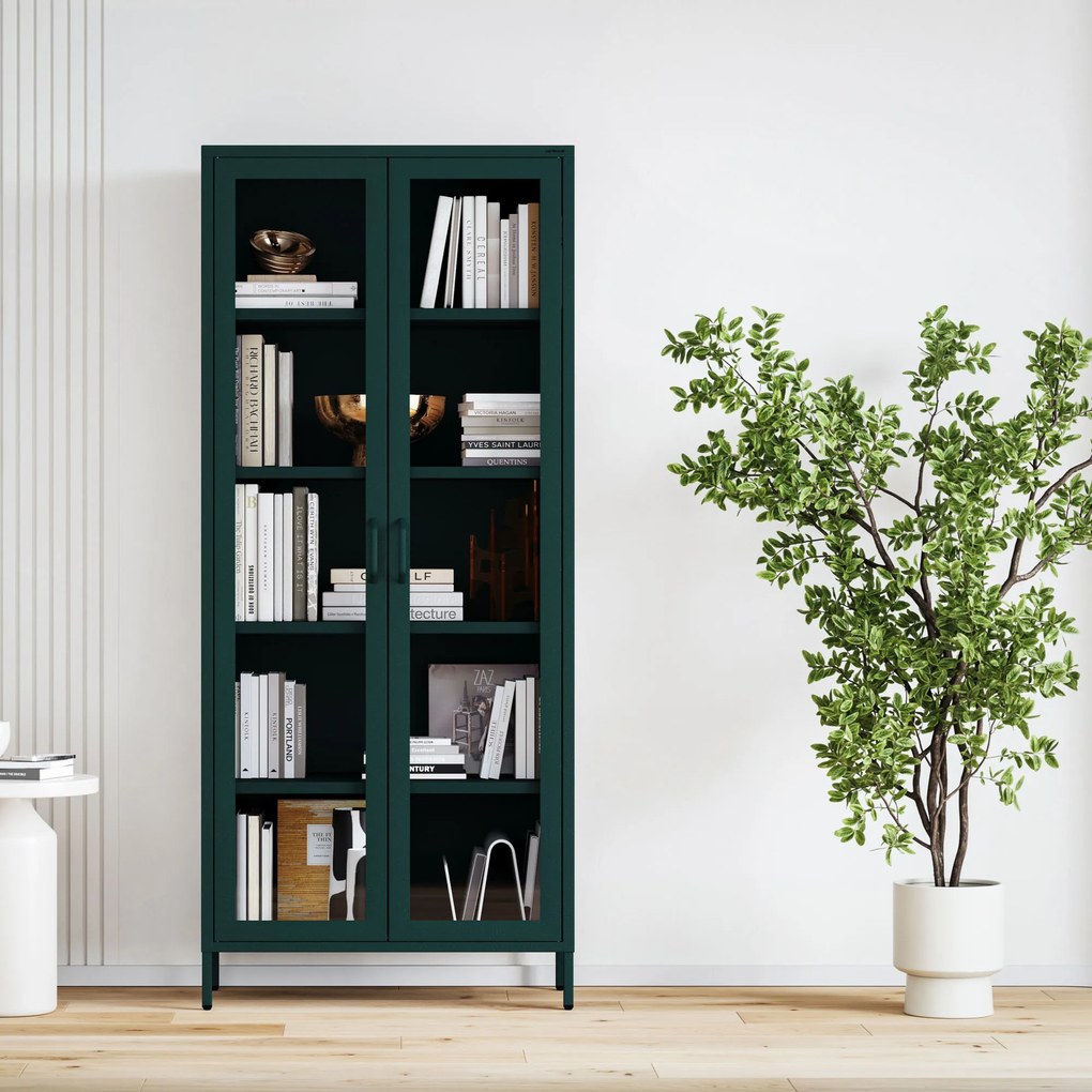 ANGELO vitrin, 800 x 1850 x 450 mm, Modern: palackzöld