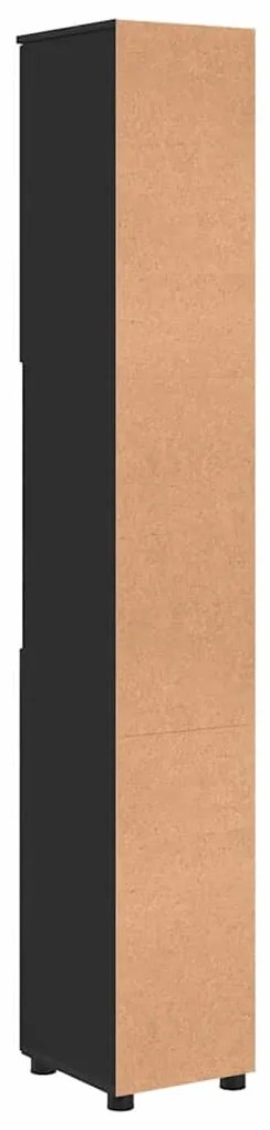 Fürdőszobai magas szekrény Fekete 30 x 35 x 192 cm Faanyag