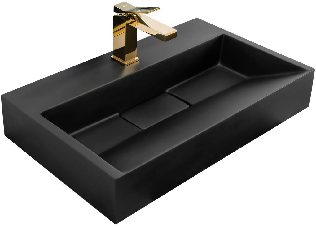 Konglomerátum mosdó GOYA BLACK MAT 60CM