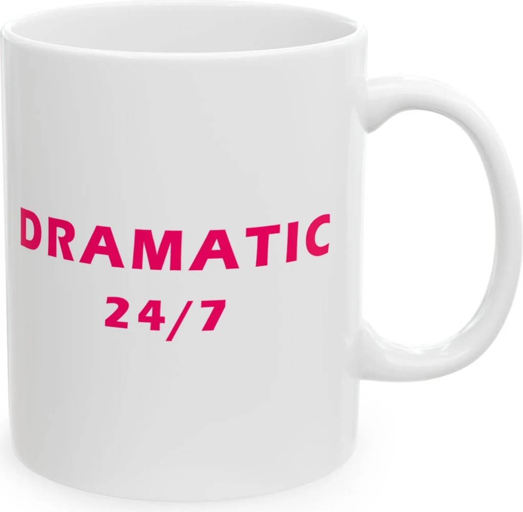 Dramatic feliratos bögre 24/7 irodai ajándék kolléganő dráma vicces
