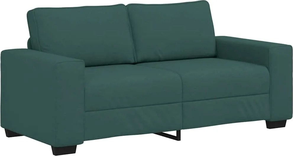 vidaXL kétszemélyes sötétzöld szövet kanapé 180x77x82 cm