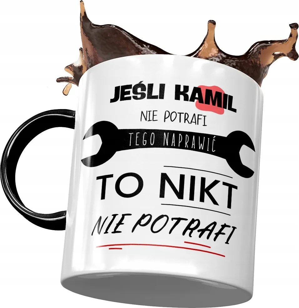 Fekete Bögre Kamilla Férj Kolléga Ajándék Nyomtatott Fotóval