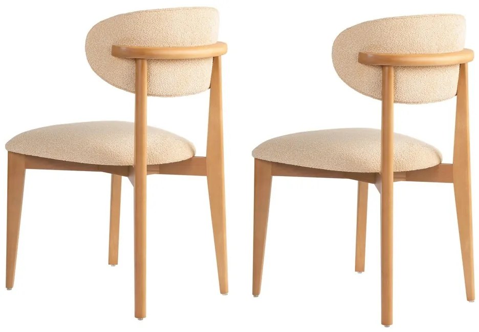 Lionte Beige and Light Oak étkezőszék szett, 2 db