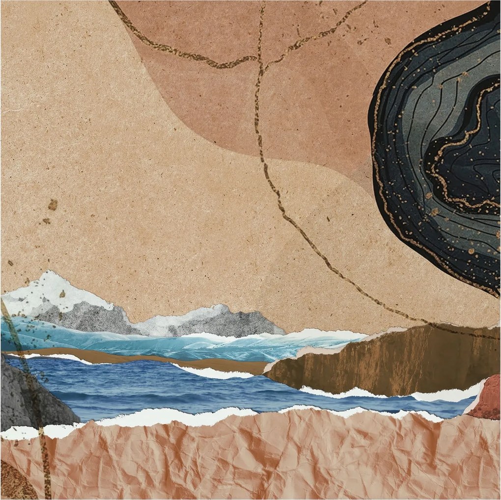 Divatos 3D fali tapéta Absztrakt tájkép 250x250 ragasztóval