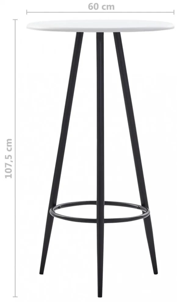 fehér MDF bárasztal 60 x 107,5 cm