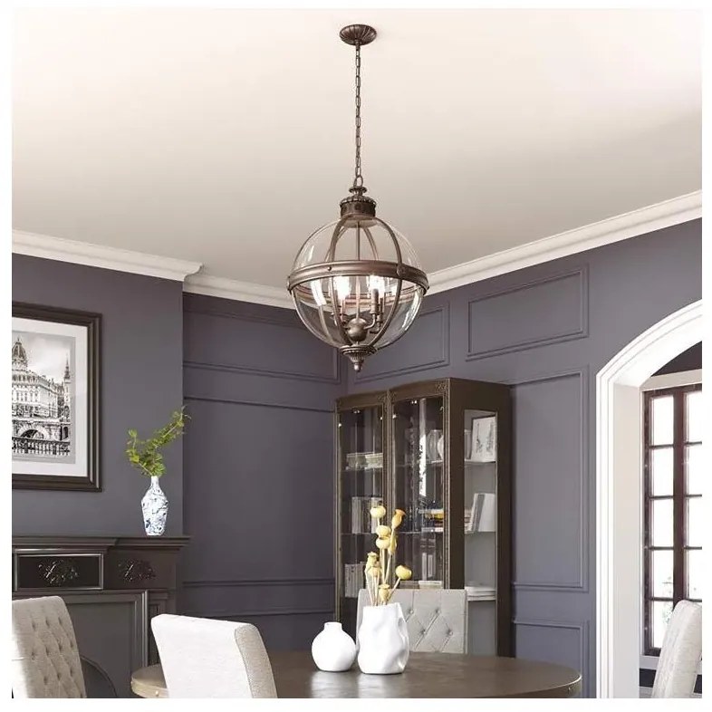 Feiss FE-ADAMS-4P-ANL - Csillár láncon ADAMS 4xE14/60W/230V bronz