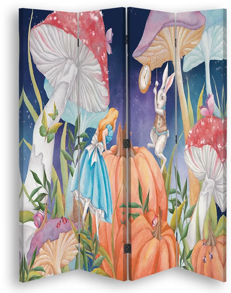 Gario Paraván Kis Alice Csodaországban éjjel Méret: 145 x 170 cm, Kivitelezés: Forgó paraván 360°