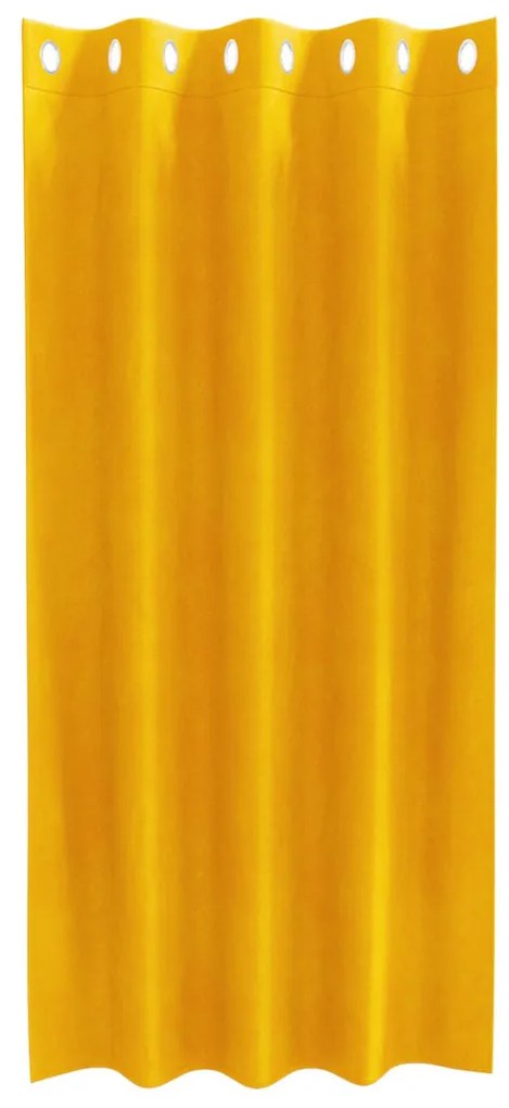 Függönyök függönyökkel 2 pcs Mustár sárga 140 x 175 cm Bársony