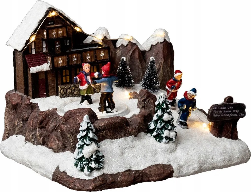 Karácsonyi Betlehem Karácsonyi Város Led Figura 14x19 cm