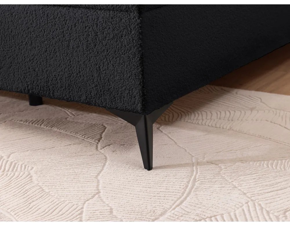 Fekete ágyneműtartós boxspring ágy 140x200 cm Ornes – Ropez