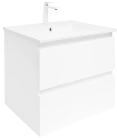 Fürdőszobaszekrény kerámia mosdókagylóval SAT B-Way 59x50x45 cm fehér fényes BWAY260WU