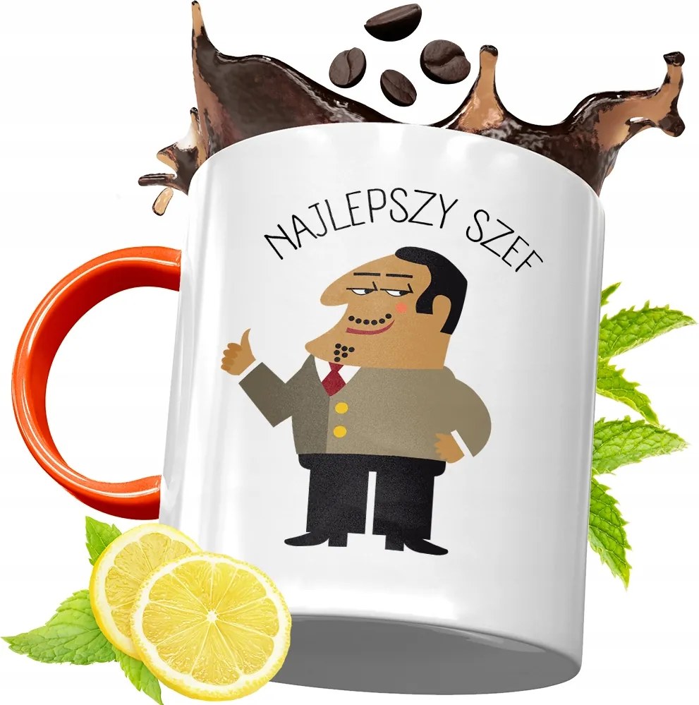 Narancssárga Bögre Főnöknek Ajándék fényképes nyomtatással