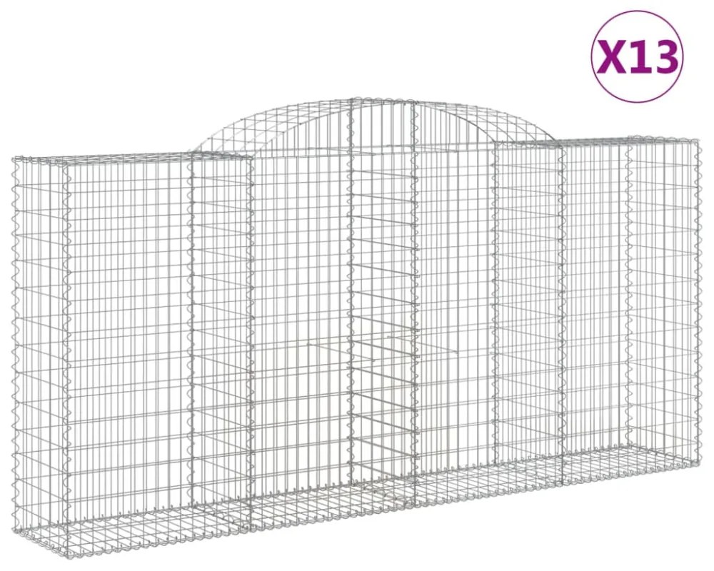 13 db íves horganyzott vas gabion kosár 300x50x140/160 cm