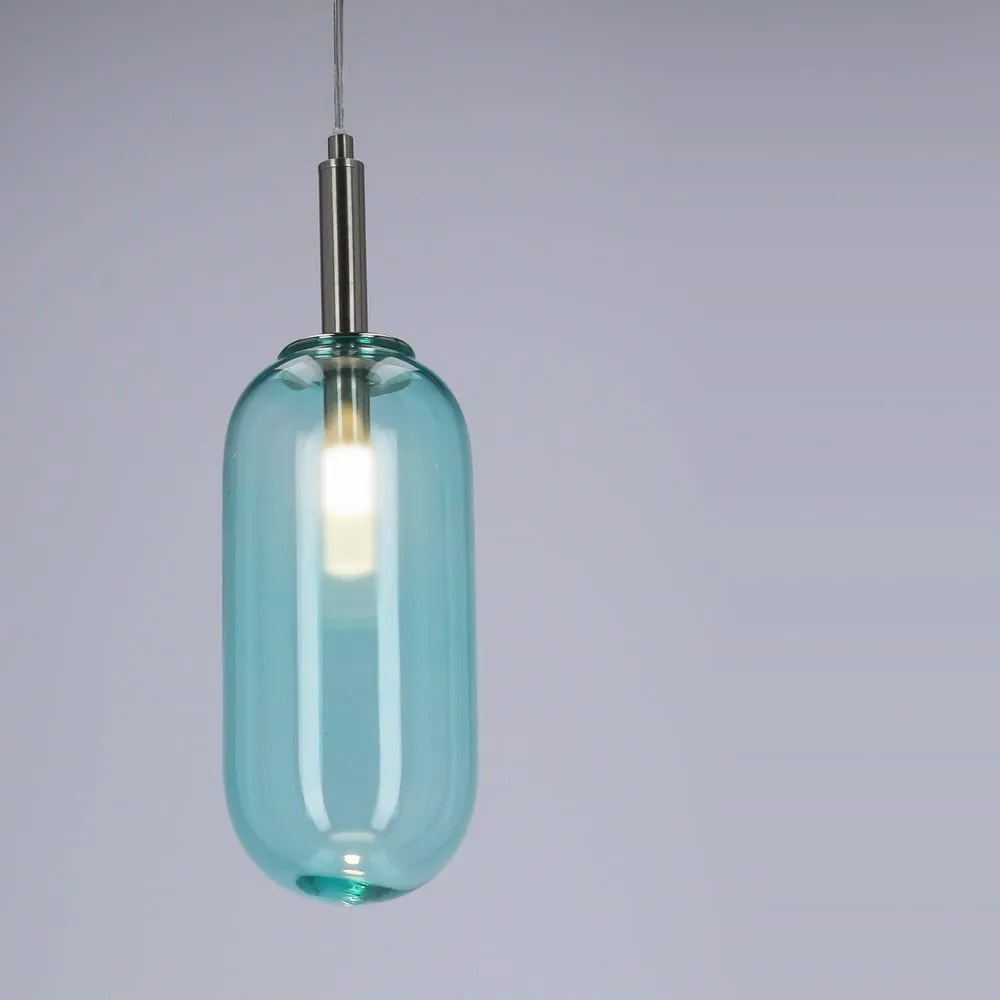Kék LED függőlámpa üveg búrával ø 13 cm Fiuggi – Candellux Lighting