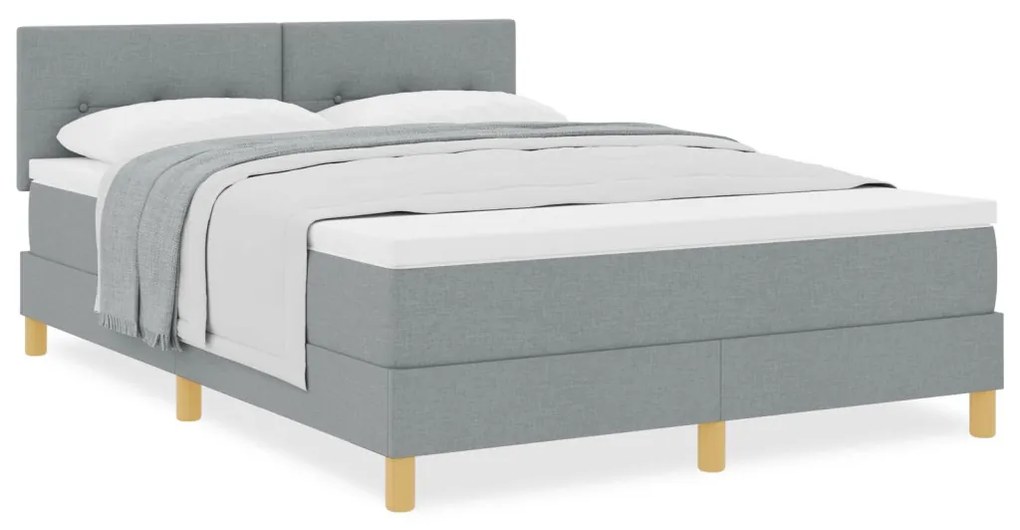 Box Spring Ágy Matraccal Világosszürke 160x200 cm Szövet